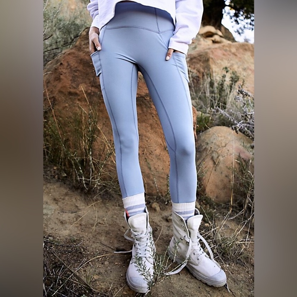 FP Movement by Free People Light Blue High-Waist Pocket Leggings